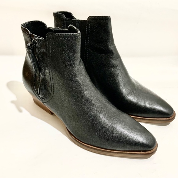 Cole Haan Women's Nella Booties (65mm)Block Heel Black Leather Ankle Boots 9 - Picture 10 of 13